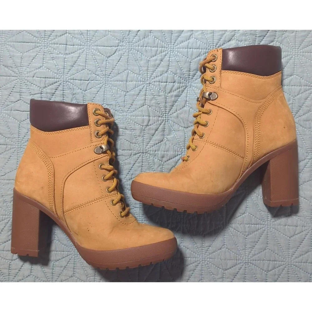 Timberland A1KD3 Women's Sz 5.5 Camdale Field Boot Heels Lace Up Urban Gorpcore